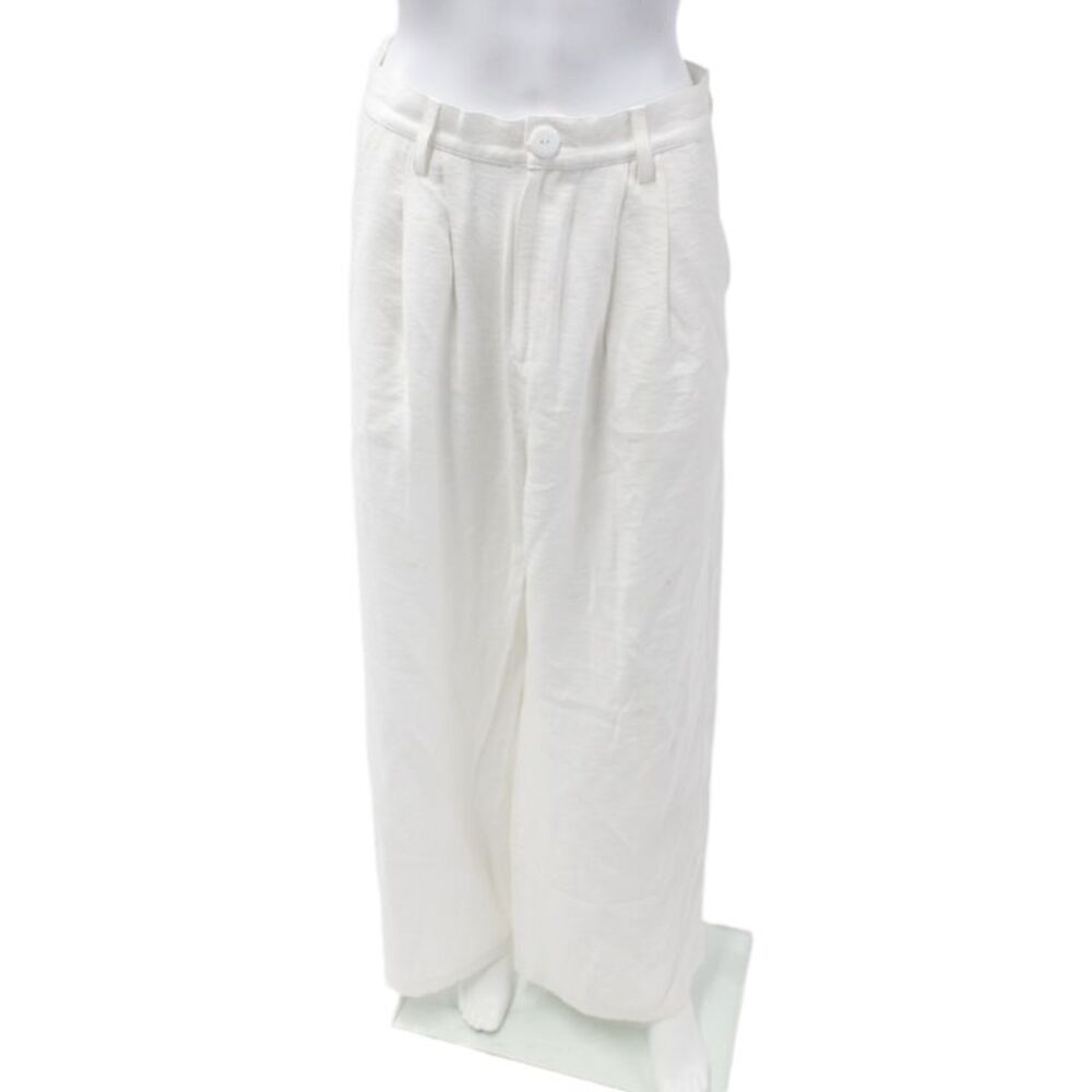 Nonchalant Label Womens White Polyester Dress Pants Button Size 4